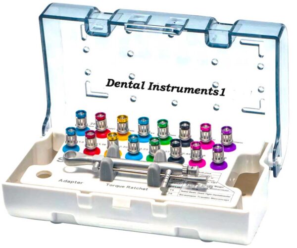 Universal Dental Implant Abutment Ratchet Torque Wrench 16pc Driver Kit