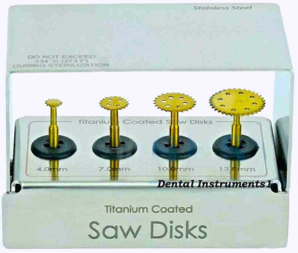 Saw Disks Kit Dental Implant 4pcs Gold Titanium Coated