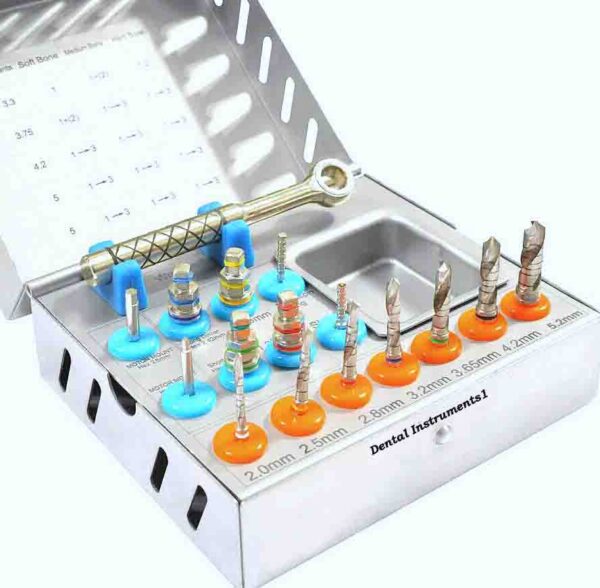 Dental Implant Surgical Drills Kit with Drivers Ratchet Dental Instruments