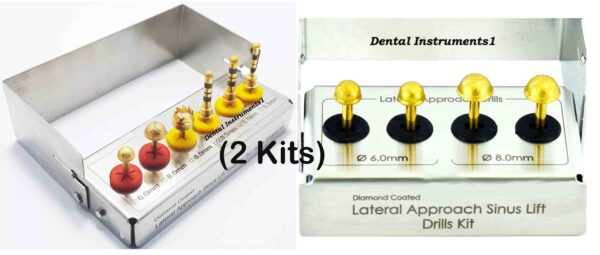 Dental Lateral Approach Sinus Lift Drills Kit Reamers Burs (2 Kits)