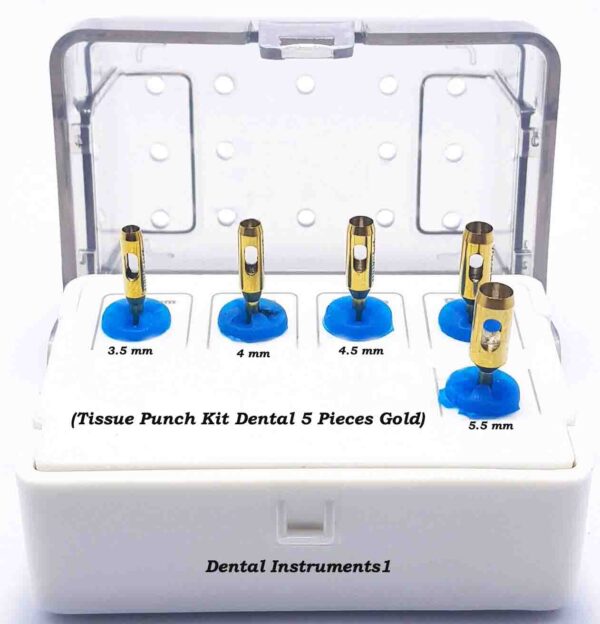 Dental implant Tissue Punch Kit 5 pieces set Gold Surgery