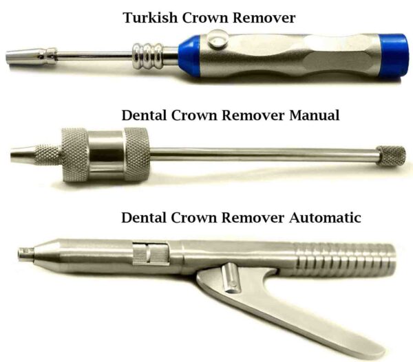 Dental Automatic Manual Crown Remover Gun Restoration 3 pcs