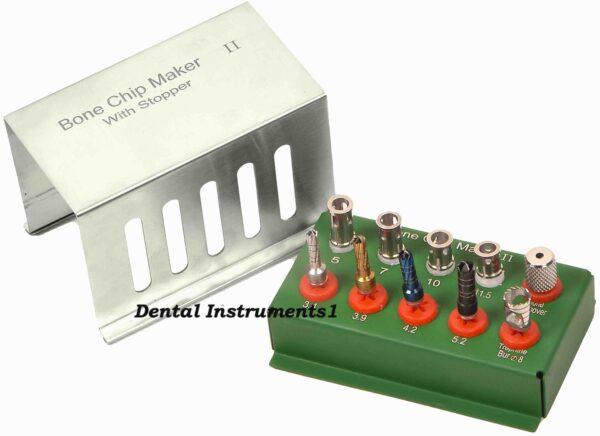 Dental Implant Bone Chip Maker Kit with Stopper Bone Collector Kit 10 Pcs