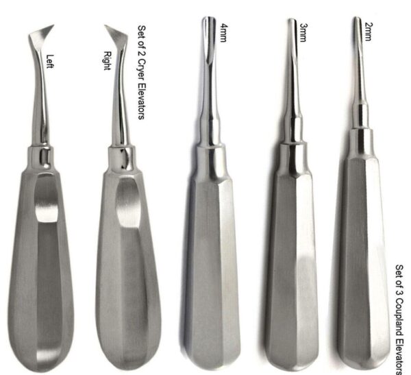 Dental Oral Surgery Root Elevators Kit Coupland Luxation Set of 5 PCS