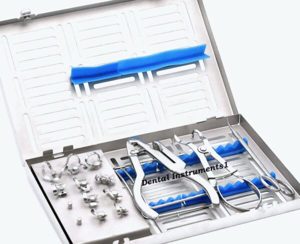 Dental Rubber Dam Kit Winged Rubber Dam Clamps Frame Forceps