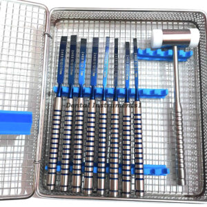 Dental Chisel Set Of Bone Splitting With Mead Mallet cassette